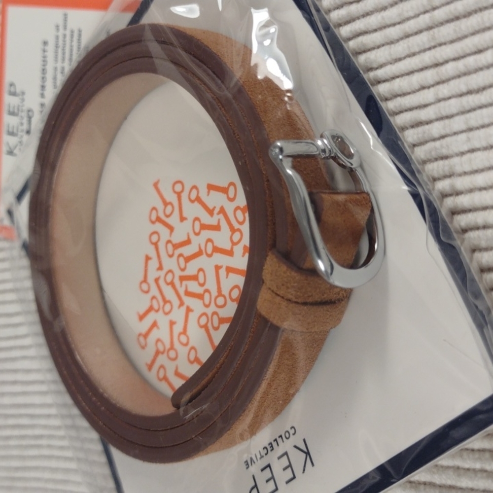 KEEP Collective Triple Wrap Band in Camel Suede & Champagne